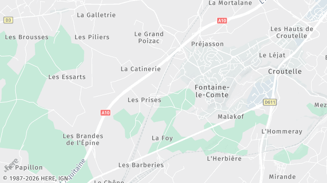 Carte de la zone d'intervention à Fontaine-le-Comte