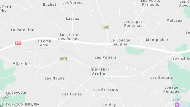 Carte de la zone d'intervention à Thiel-sur-Acolin