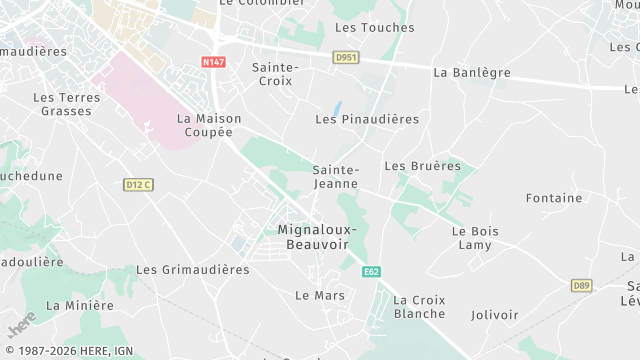 Carte de la zone d'intervention à Mignaloux-Beauvoir