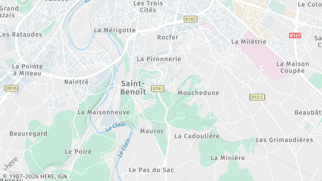 Carte de la zone d'intervention à Saint-Benoît