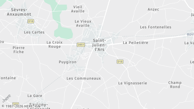 Carte de la zone d'intervention à Saint-Julien-l'Ars