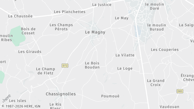 Carte de la zone d'intervention à Le Magny