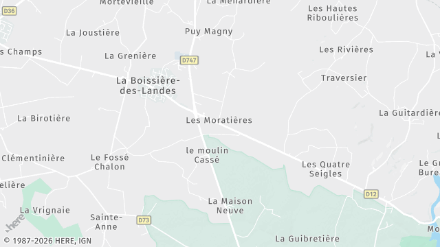 Carte de la zone d'intervention à La Boissière-des-Landes