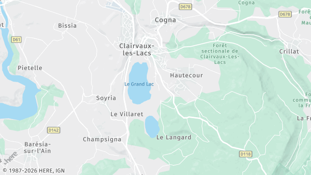 Carte de la zone d'intervention à Clairvaux-les-Lacs