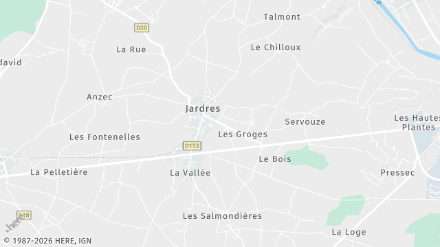 Carte de la zone d'intervention à Jardres