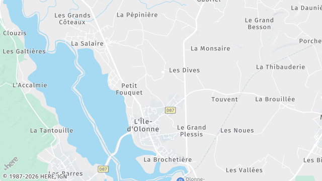 Carte de la zone d'intervention à L'Île-d'Olonne