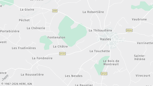 Carte de la zone d'intervention à Vasles