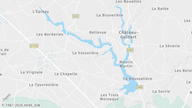 Carte de la zone d'intervention à Château-Guibert