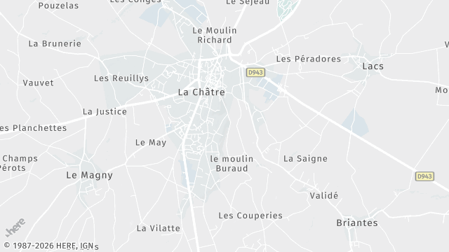 Carte de la zone d'intervention à La Châtre