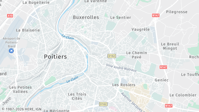 Carte de la zone d'intervention à Poitiers