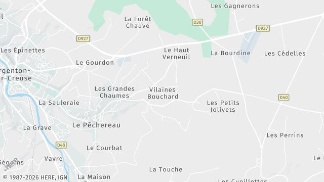 Carte de la zone d'intervention à Le Pêchereau