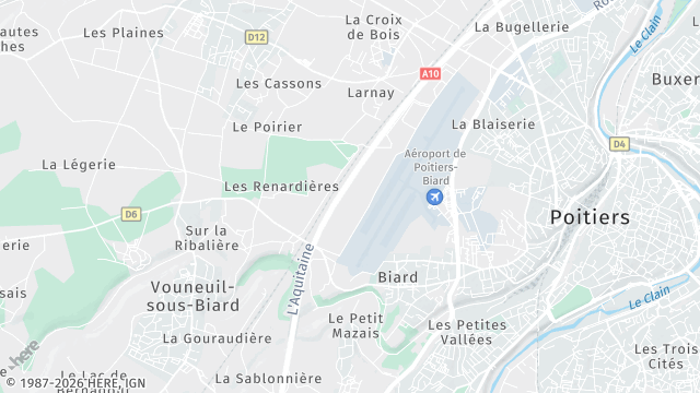 Carte de la zone d'intervention à Biard