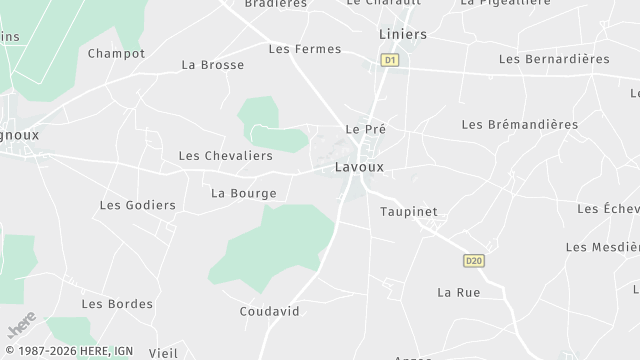 Carte de la zone d'intervention à Lavoux