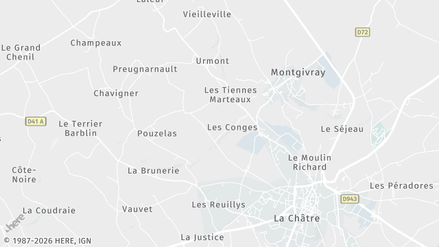 Carte de la zone d'intervention à Montgivray
