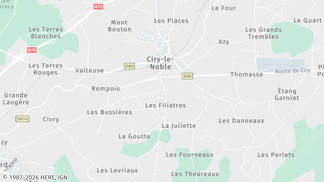 Carte de la zone d'intervention à Ciry-le-Noble