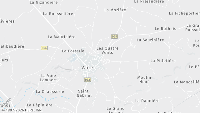 Carte de la zone d'intervention à Vairé