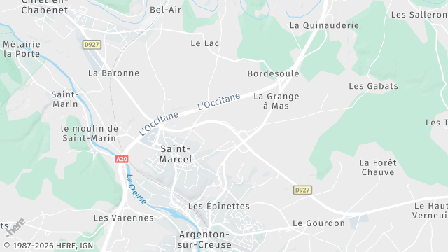 Carte de la zone d'intervention à Saint-Marcel