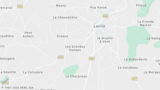 Carte de la zone d'intervention à Latillé