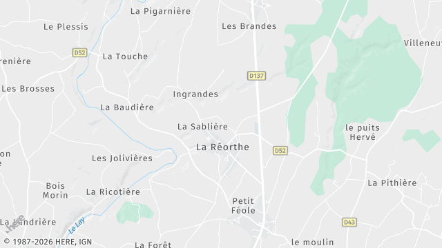 Carte de la zone d'intervention à La Réorthe