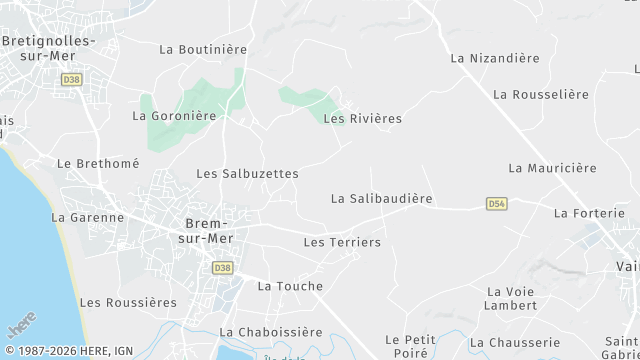 Carte de la zone d'intervention à Brem-sur-Mer