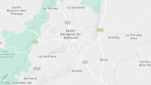 Carte de la zone d'intervention à Saint-Gengoux-le-National