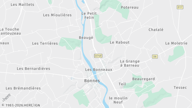 Carte de la zone d'intervention à Bonnes