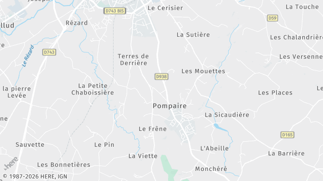 Carte de la zone d'intervention à Pompaire