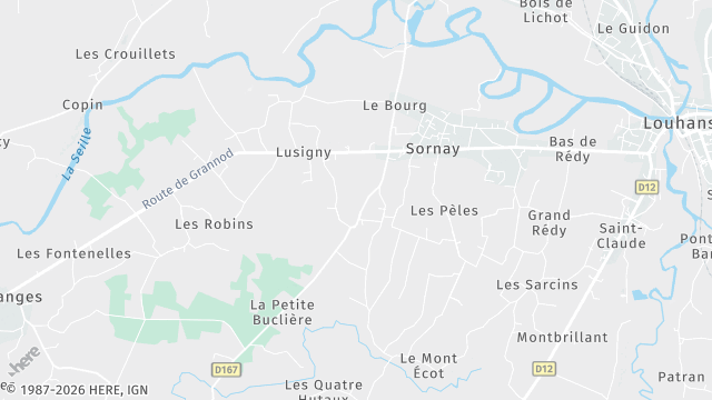 Carte de la zone d'intervention à Sornay