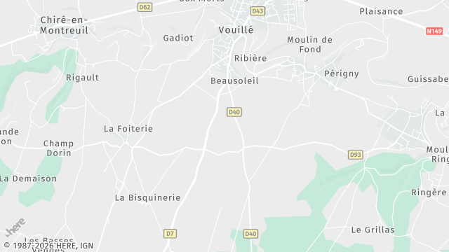 Carte de la zone d'intervention à Vouillé