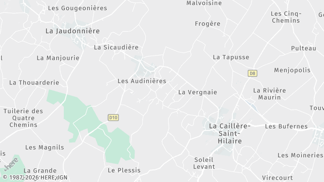 Carte de la zone d'intervention à La Caillère-Saint-Hilaire