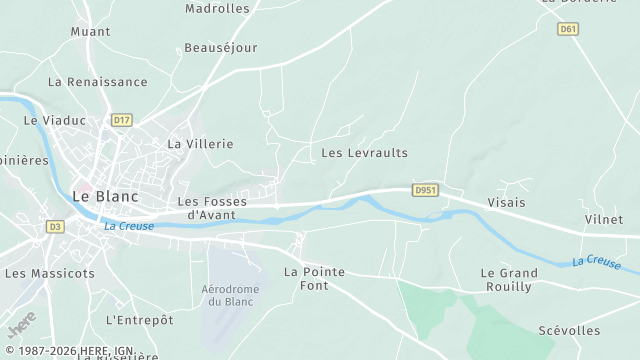 Carte de la zone d'intervention à Le Blanc