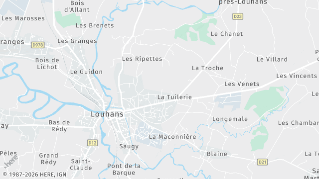 Carte de la zone d'intervention à Louhans