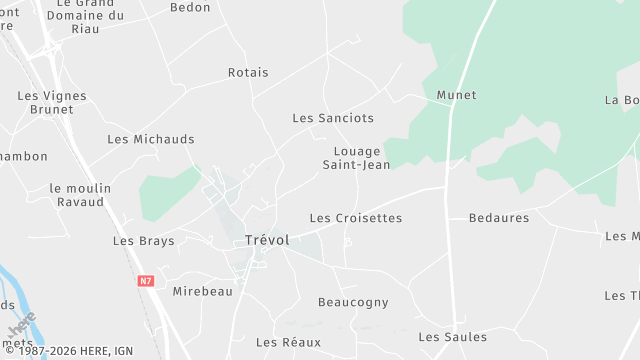 Carte de la zone d'intervention à Trévol