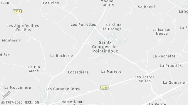 Carte de la zone d'intervention à Saint-Georges-de-Pointindoux