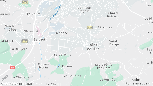 Carte de la zone d'intervention à Saint-Vallier