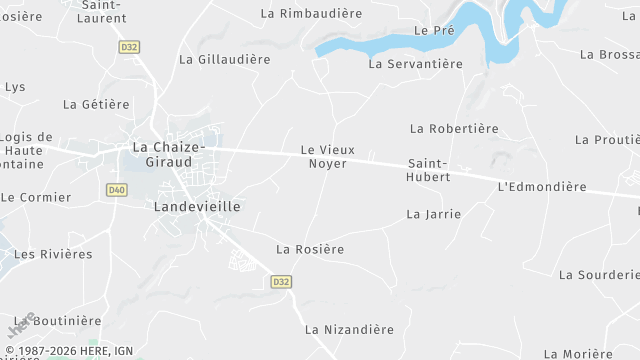 Carte de la zone d'intervention à Landevieille