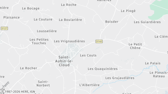 Carte de la zone d'intervention à Saint-Aubin-le-Cloud