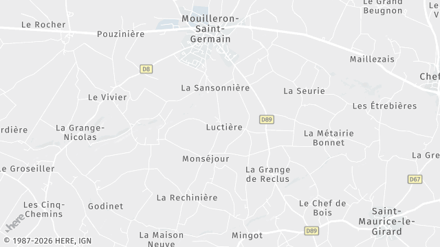 Carte de la zone d'intervention à Mouilleron-Saint-Germain