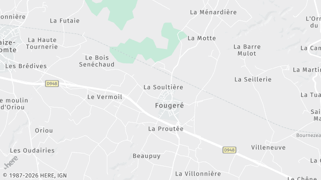 Carte de la zone d'intervention à Fougeré