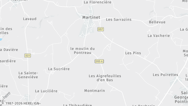 Carte de la zone d'intervention à Martinet