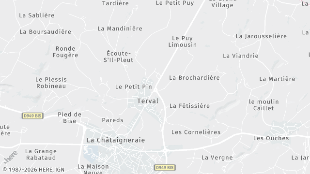 Carte de la zone d'intervention à Terval