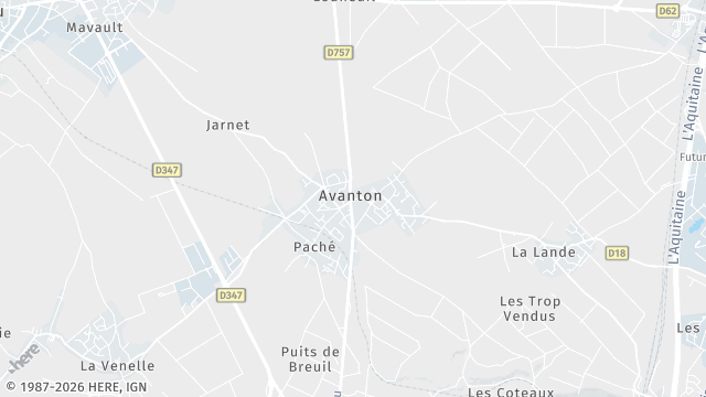 Carte de la zone d'intervention à Avanton