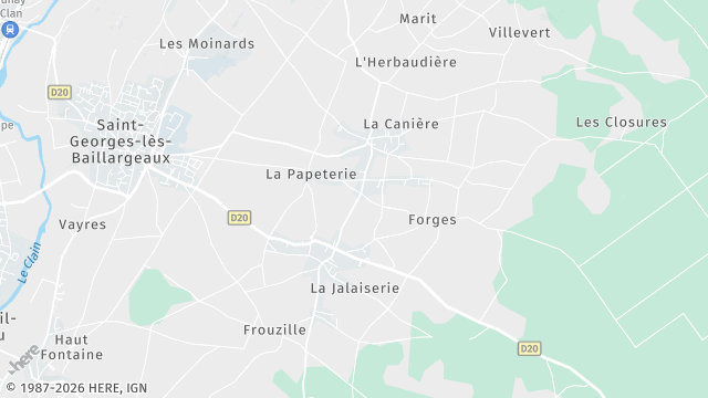 Carte de la zone d'intervention à Saint-Georges-lès-Baillargeaux