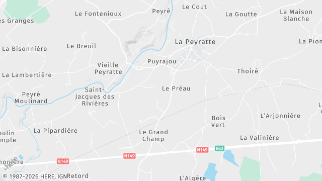 Carte de la zone d'intervention à La Peyratte
