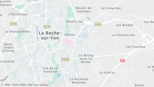 Carte de la zone d'intervention à La Roche-sur-Yon