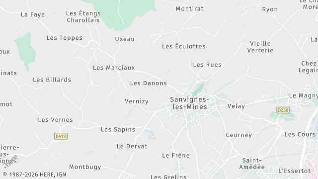 Carte de la zone d'intervention à Sanvignes-les-Mines