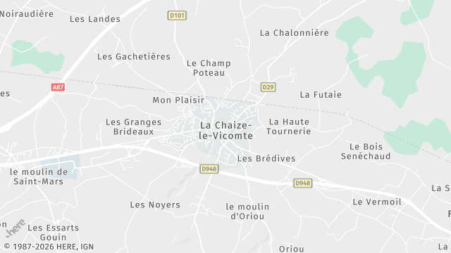 Carte de la zone d'intervention à La Chaize-le-Vicomte