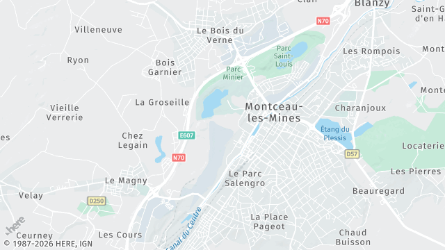 Carte de la zone d'intervention à Montceau-les-Mines