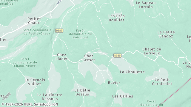Carte de la zone d'intervention à Mouthe