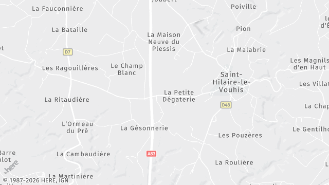 Carte de la zone d'intervention à Saint-Hilaire-le-Vouhis